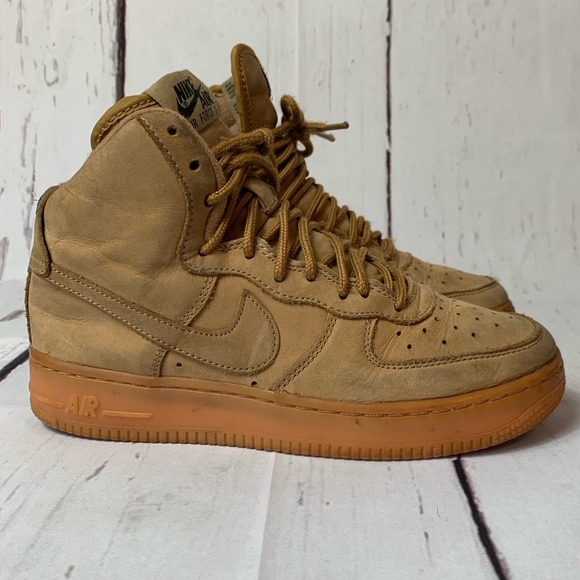 Nike Shoes | Nike Air Force Flax Wheat High Top Shoes | Poshmark
